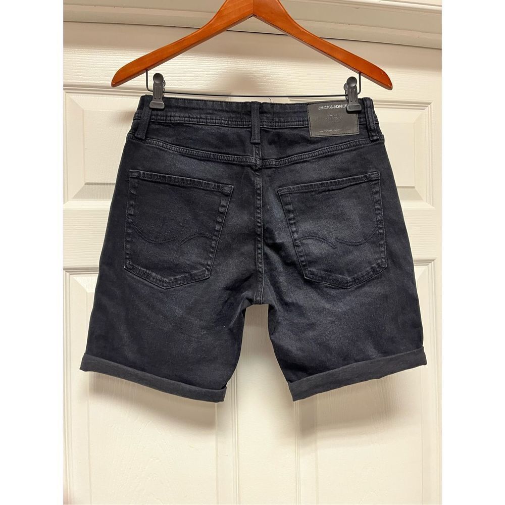 Jack & Jones Boack Denim Cuffed Shorts sz S (32) - Picture 1 of 8